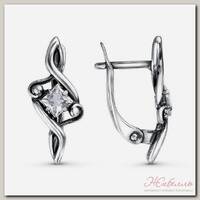 Серьги 'Уединение', посеребрение, цвет белый