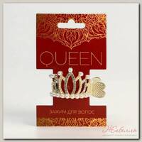 Зажим для волос со стразами 'Queen', 3,5 х 4,5 х 3 см