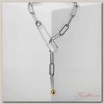 Кулон 'Цепь' булавка с плетением, цвет серебро, L=45 см