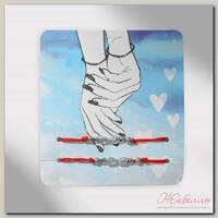 Браслет-оберег 'Красная нить' In love лучшая подруга, набор 2 шт, цвет серебро, 5,5см