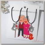Кулоны 'Неразлучники' надпись love и сердце, цвет чёрно-красный, 45см