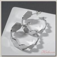 Серьги-кольца 'Соты' пластины, цвет серебро, d=2,5