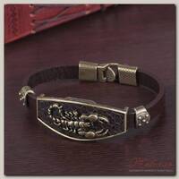 Браслет унисекс 'Атлант' скорпион, цвет коричневый с чернёным золотом, 22 см