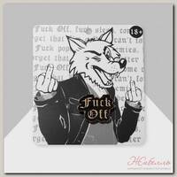Значок F*ck Off, цвет чёрный в золоте
