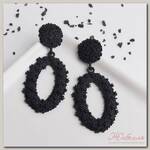 Серьги висячие 'Рифы', цвет чёрный