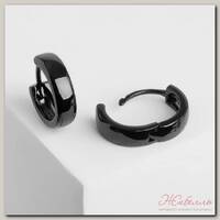 Серьги-кольца 'Нео', d=1,4см, цвет чёрный