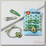 Резинка и заколки для волос 'I love avocado', набор