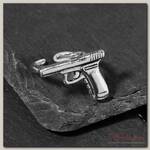 Кольцо GUN пистолет, цвет чернёное серебро, безразмерное