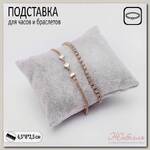Подушка для украшений, флок, 6,5*8*2,5 см, цвет серый