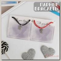 Браслеты 'Неразлучники' сова, цвет красно-чёрный,L=17см