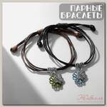 Браслеты 'Неразлучники' цветы и бабочки, цветные, 8см