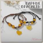 Браслеты 'Неразлучники' сердца с бусинами, цветные, 6см