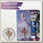 Набор 2 предмета: брошь, глиттер 'Балерина', цветной, глиттер - цвет МИКС